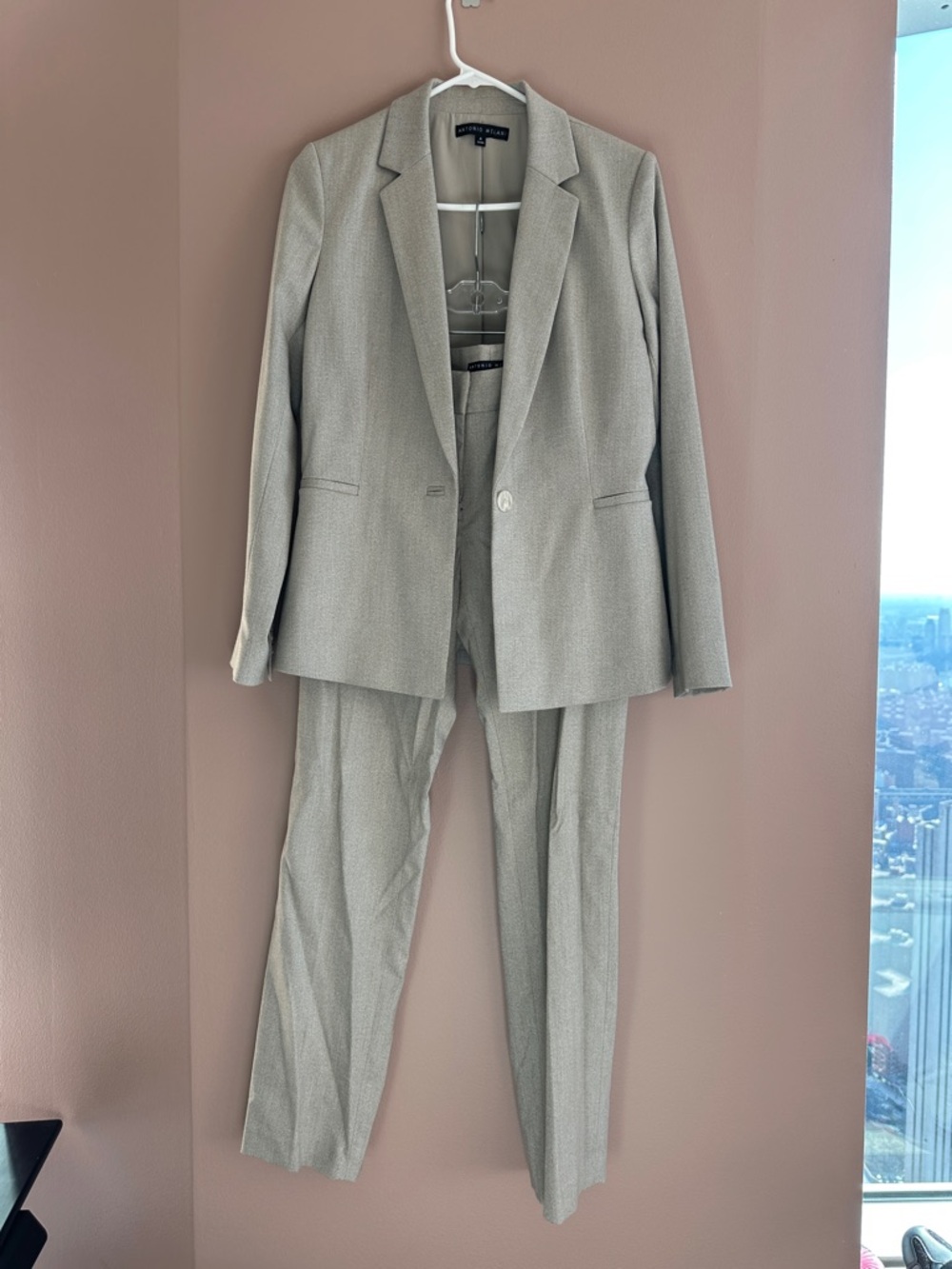 ANTONIO MELANI Light Gray Women's Two-Piece Suit Jacket & Pants